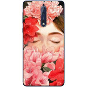 Чехол Uprint Nokia 8 Girl in Flowers