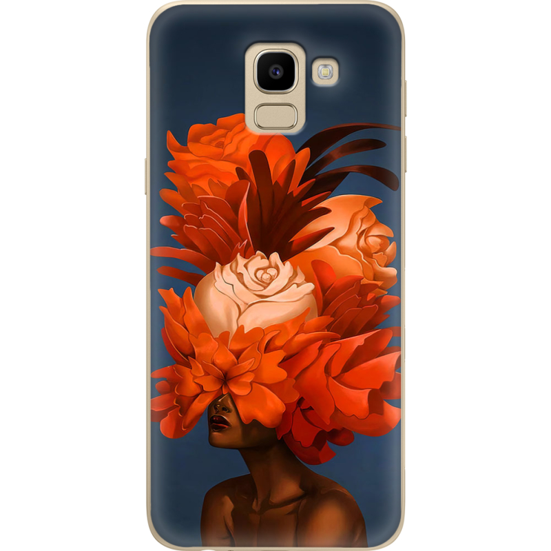 Чехол U-print Samsung J600 Galaxy J6 2018 Exquisite Orange Flowers
