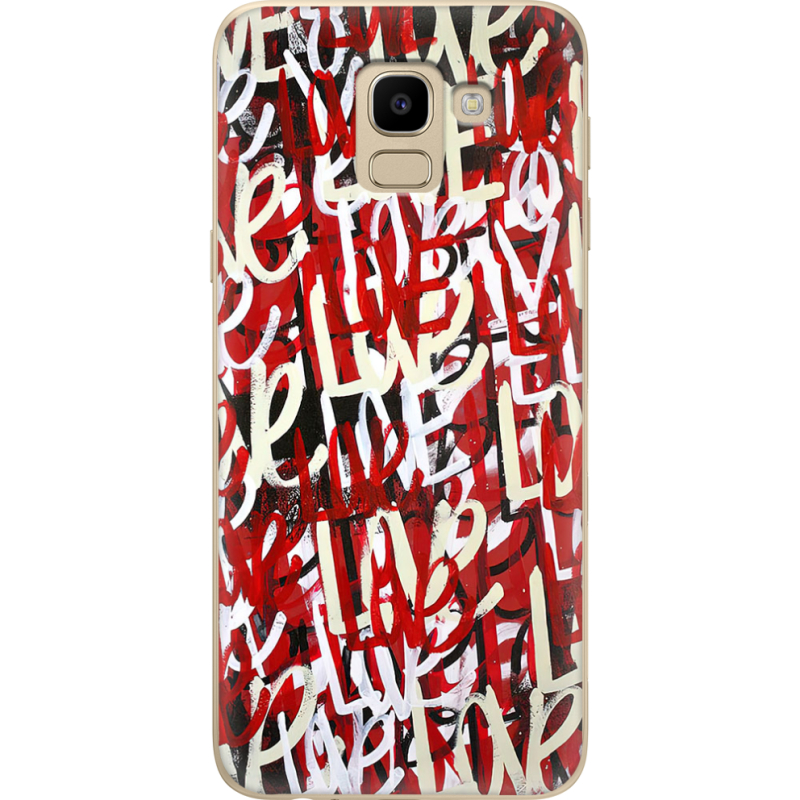 Чехол U-print Samsung J600 Galaxy J6 2018 Love Graffiti
