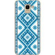 Чехол U-print Samsung J600 Galaxy J6 2018 Блакитний Орнамент