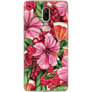 Чехол U-print OnePlus 6 Tropical Flowers