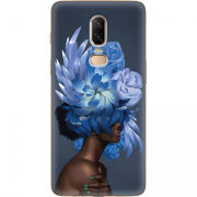 Чехол U-print OnePlus 6 Exquisite Blue Flowers