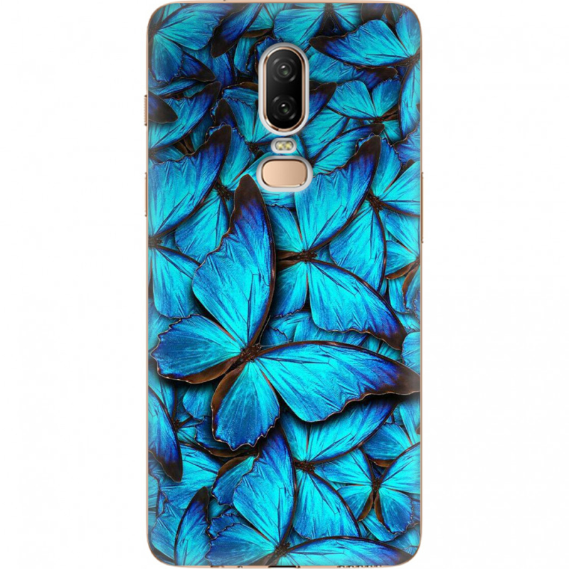 Чехол U-print OnePlus 6 лазурные бабочки