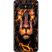 Чехол U-print LG Q8 Fire Lion