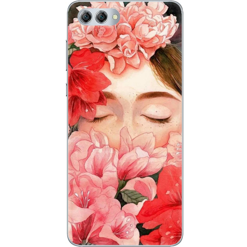 Чехол U-print Huawei Nova 2s Girl in Flowers