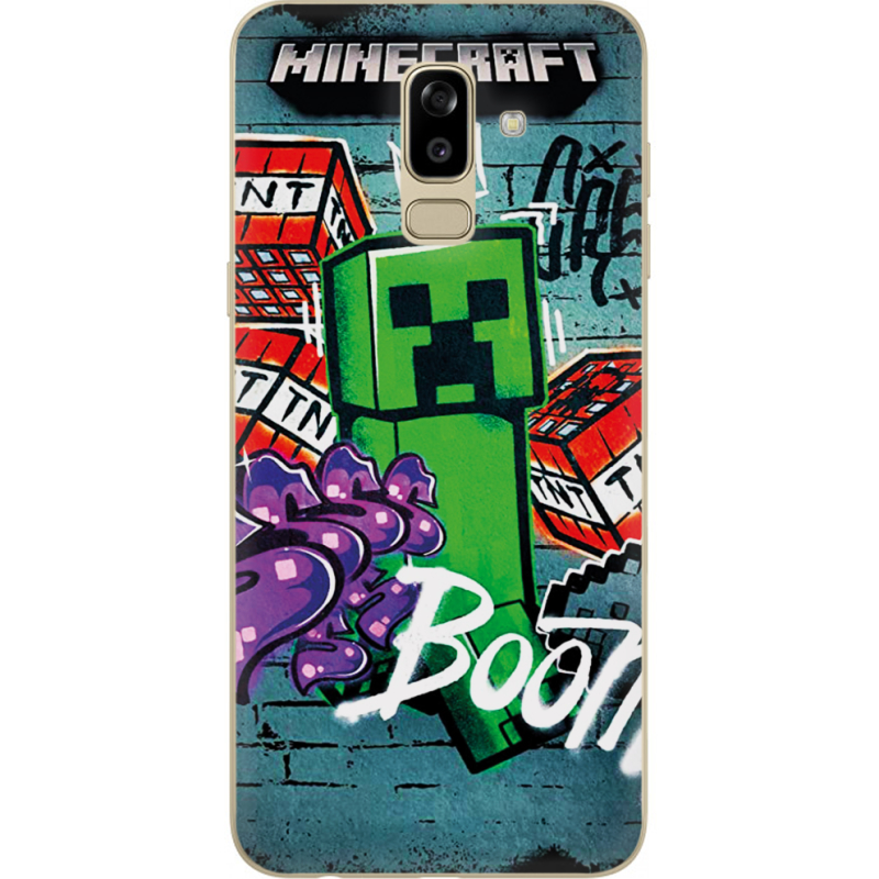 Чехол U-print Samsung J810 Galaxy J8 2018 Minecraft Graffiti