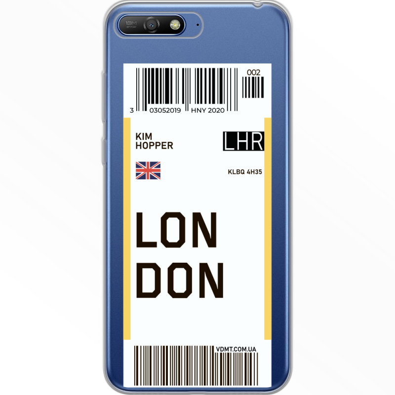 Прозрачный чехол Uprint Huawei Y6 2018 Ticket London