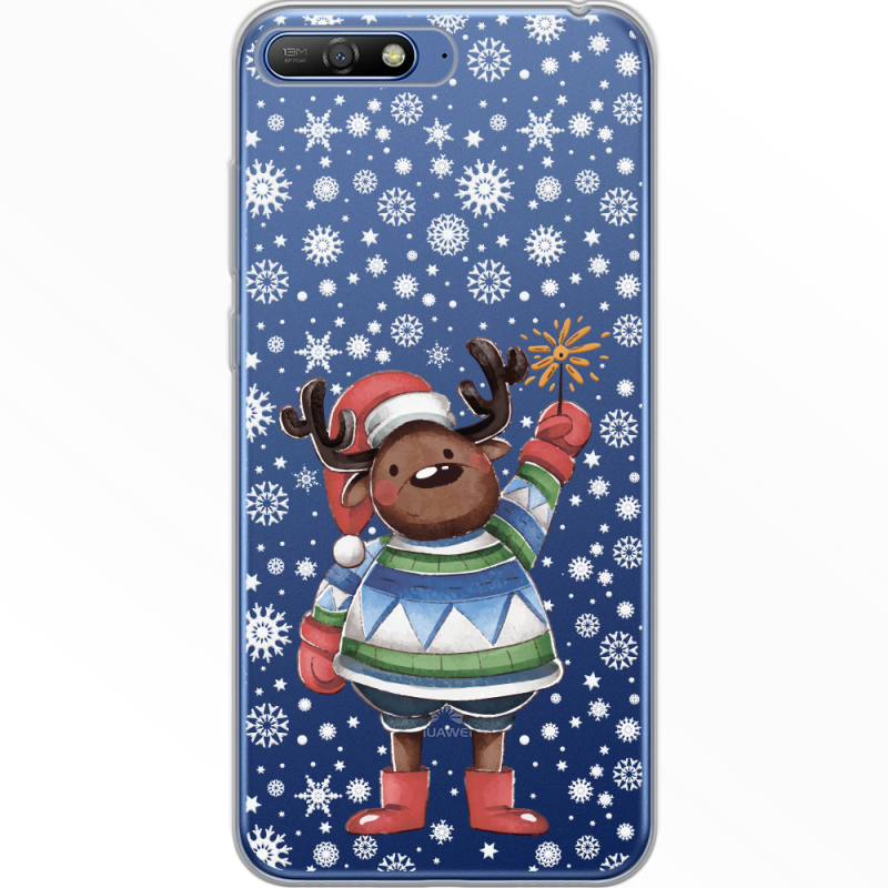 Прозрачный чехол Uprint Huawei Y6 2018 Christmas Deer with Snow