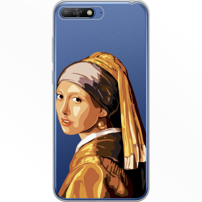 Прозрачный чехол Uprint Huawei Y6 2018 Девушка с жемчужной серёжкой