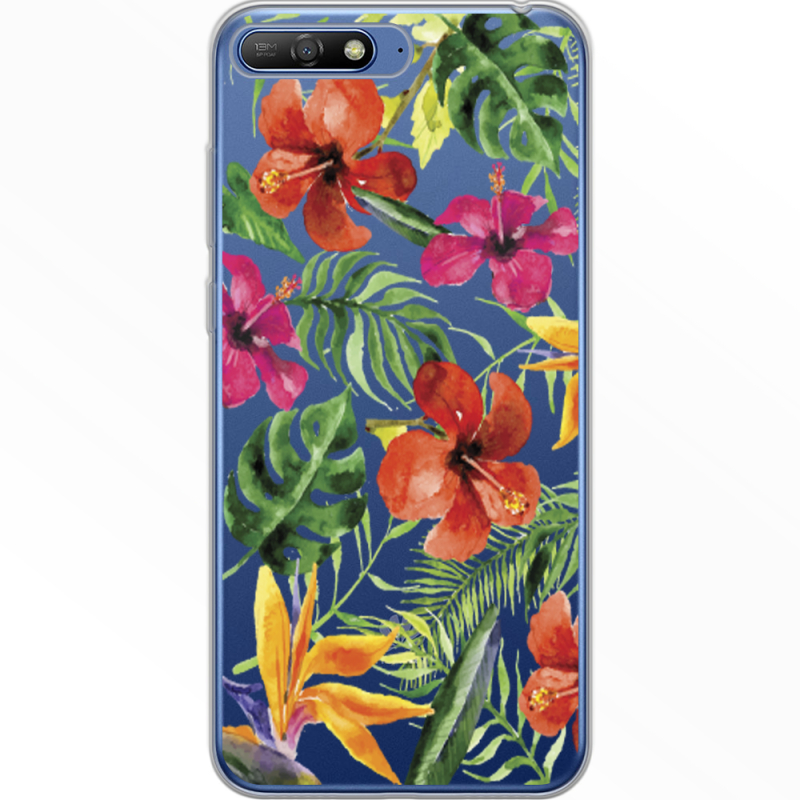 Прозрачный чехол Uprint Huawei Y6 2018 Tropical Flowers