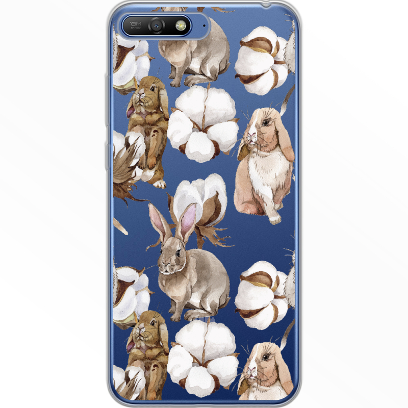 Прозрачный чехол Uprint Huawei Y6 2018 Cotton and Rabbits