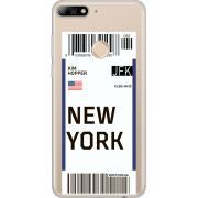 Прозрачный чехол Uprint Huawei Y7 Prime 2018 / Honor 7C Pro Ticket New York
