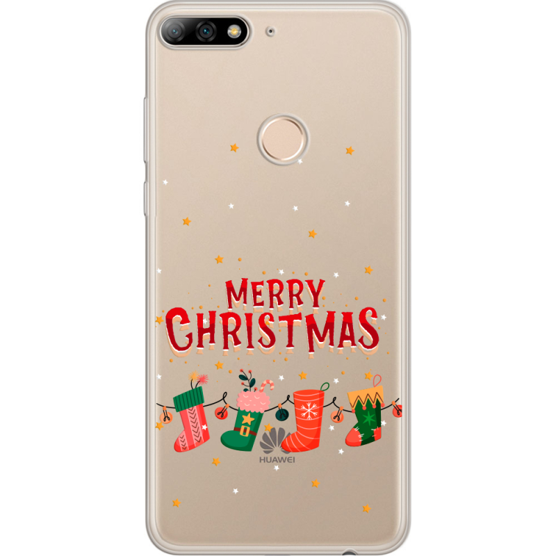 Прозрачный чехол Uprint Huawei Y7 Prime 2018 / Honor 7C Pro Merry Christmas
