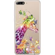 Прозрачный чехол Uprint Huawei Y7 Prime 2018 / Honor 7C Pro Colorful Giraffe
