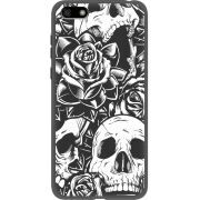 Черный чехол Uprint Huawei Y5 2018 / Honor 7A Skull and Roses