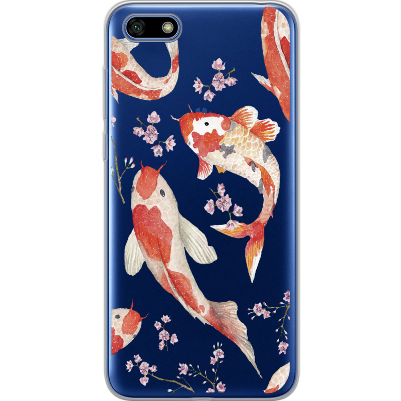 Прозрачный чехол Uprint Huawei Y5 2018 / Honor 7A Japanese Koi Fish