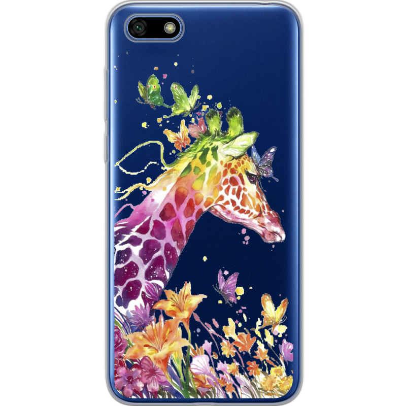 Прозрачный чехол Uprint Huawei Y5 2018 / Honor 7A Colorful Giraffe