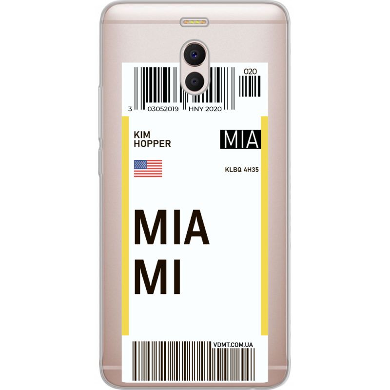 Прозрачный чехол Uprint Meizu M6 Note Ticket Miami