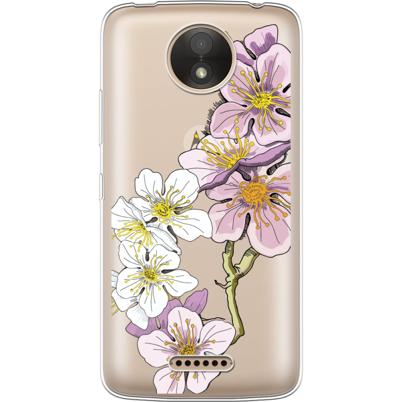 Прозрачный чехол Uprint Motorola Moto C XT1750 Cherry Blossom