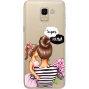 Прозрачный чехол Uprint Samsung J600 Galaxy J6 2018 Super Mama and Daughter