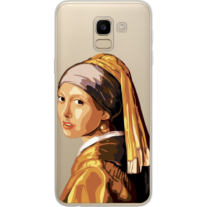 Прозрачный чехол Uprint Samsung J600 Galaxy J6 2018 Девушка с жемчужной серёжкой