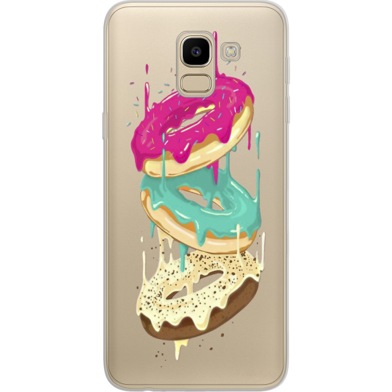 Прозрачный чехол Uprint Samsung J600 Galaxy J6 2018 Donuts