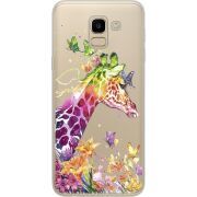 Прозрачный чехол Uprint Samsung J600 Galaxy J6 2018 Colorful Giraffe