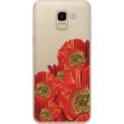 Прозрачный чехол Uprint Samsung J600 Galaxy J6 2018 Red Poppies