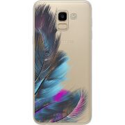 Прозрачный чехол Uprint Samsung J600 Galaxy J6 2018 Feathers