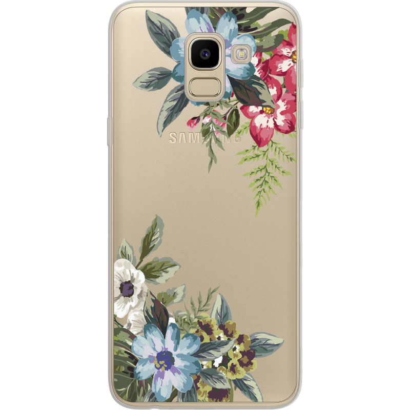 Прозрачный чехол Uprint Samsung J600 Galaxy J6 2018 Floral
