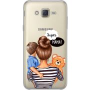 Прозрачный чехол Uprint Samsung J700H Galaxy J7 Super Mama and Son