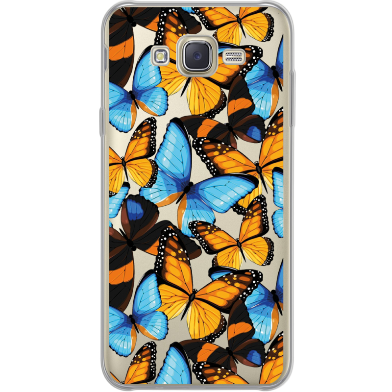 Прозрачный чехол Uprint Samsung J700H Galaxy J7 Butterfly Morpho