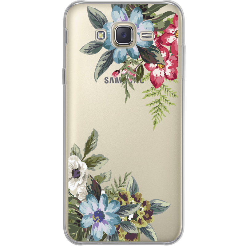 Прозрачный чехол Uprint Samsung J700H Galaxy J7 Floral