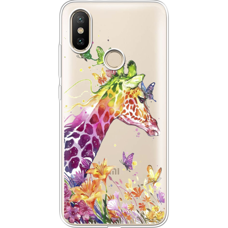 Прозрачный чехол Uprint Xiaomi Mi 6X / A2 Colorful Giraffe