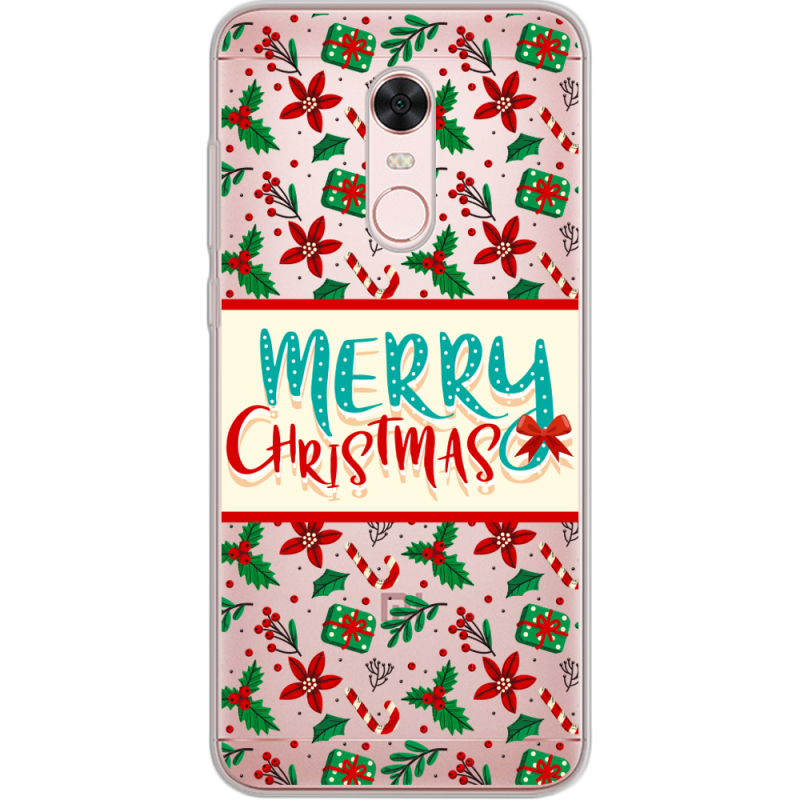 Прозрачный чехол Uprint Xiaomi Redmi 5 Plus Vintage Christmas Pattern