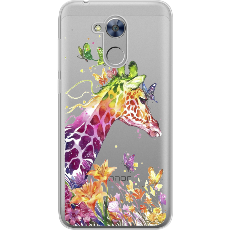 Прозрачный чехол Uprint Huawei Honor 6A Colorful Giraffe