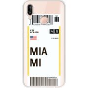 Прозрачный чехол Uprint Huawei P20 Lite Ticket Miami
