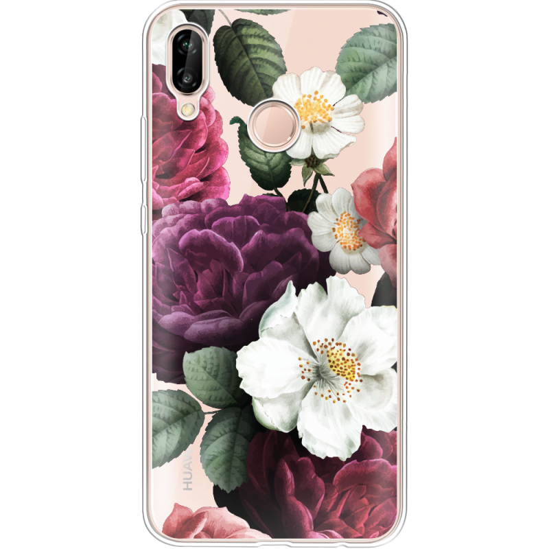 Прозрачный чехол Uprint Huawei P20 Lite Floral Dark Dreams