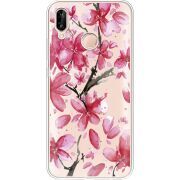Прозрачный чехол Uprint Huawei P20 Lite Pink Magnolia