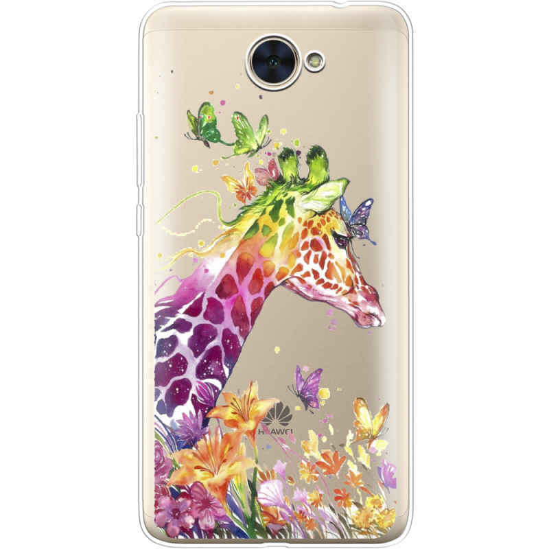 Прозрачный чехол Uprint Huawei Y7 2017 Colorful Giraffe