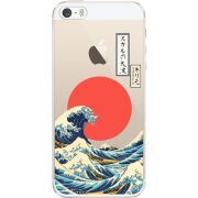 Прозрачный чехол Uprint Apple iPhone 5 / 5S / 5SE Большая волна в Канагаве