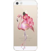 Прозрачный чехол Uprint Apple iPhone 5 / 5S / 5SE Floral Flamingo