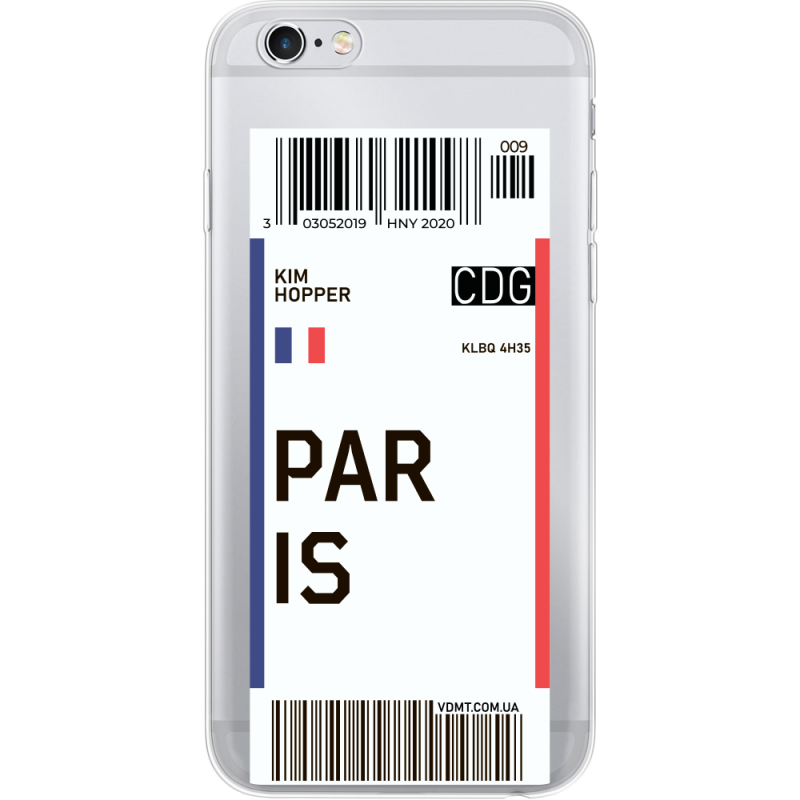 Прозрачный чехол Uprint Apple iPhone 6 / 6S Ticket Paris