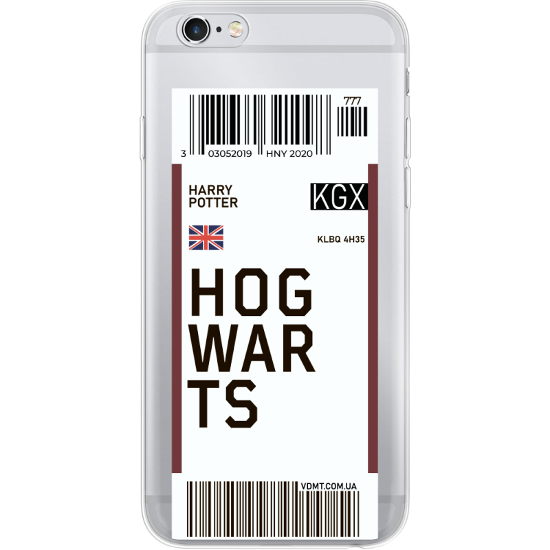 Прозрачный чехол Uprint Apple iPhone 6 / 6S Ticket Hogwarts