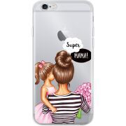 Прозрачный чехол Uprint Apple iPhone 6 / 6S Super Mama and Daughter