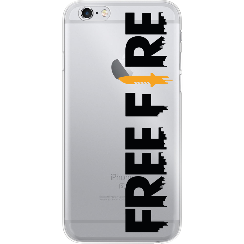 Прозрачный чехол Uprint Apple iPhone 6 / 6S Free Fire Black Logo