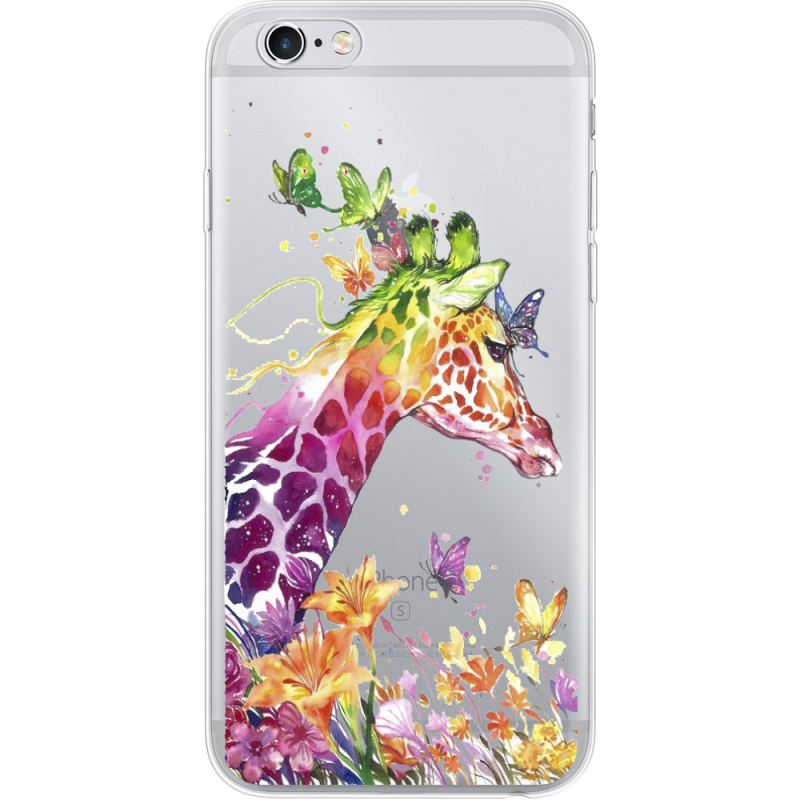 Прозрачный чехол Uprint Apple iPhone 6 / 6S Colorful Giraffe
