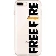 Прозрачный чехол Uprint Apple iPhone 7/8 Plus Free Fire Black Logo