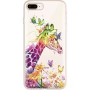 Прозрачный чехол Uprint Apple iPhone 7/8 Plus Colorful Giraffe