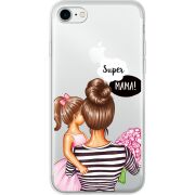 Прозрачный чехол Uprint Apple iPhone 7/8 Super Mama and Daughter